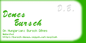 denes bursch business card